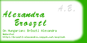 alexandra brosztl business card