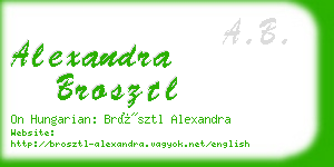 alexandra brosztl business card